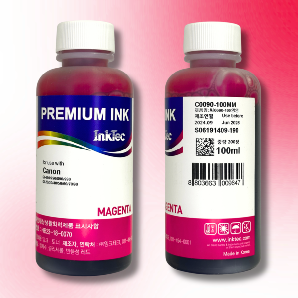 Водорозчинне чорнило InkTec, серія: C0090, для принтерів Canon (Dye - MAGENTA - 100мл)