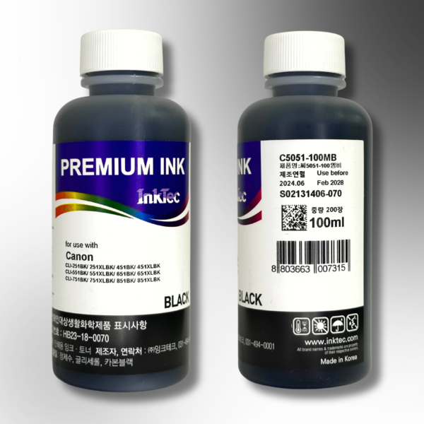Водорозчинне чорнило InkTec, серія: C5051, для принтерів Canon (Dye - BLACK - 100мл)