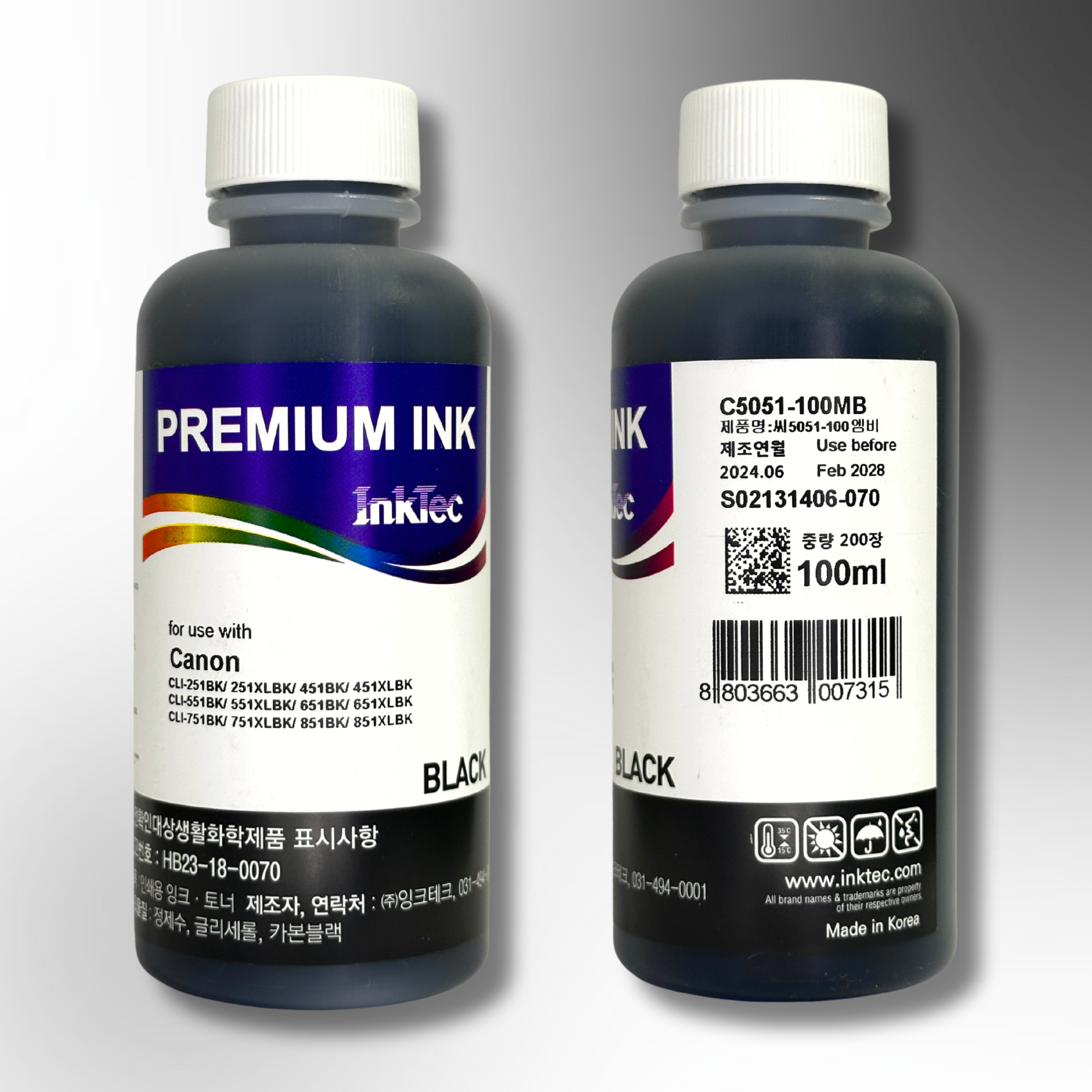 Водорозчинне чорнило InkTec, серія: C5051, для принтерів Canon (Dye - BLACK - 100мл)