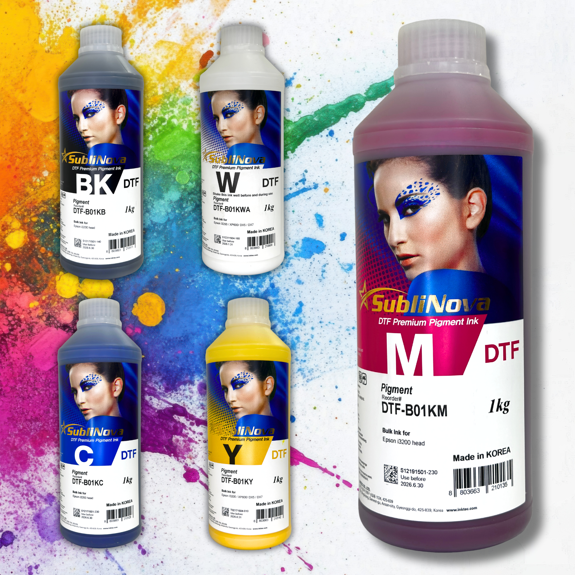 Пігментне чорнило InkTec, серія: SubliNova DTF Premium Pigment Ink (DTF - MAGENTA - 1л)