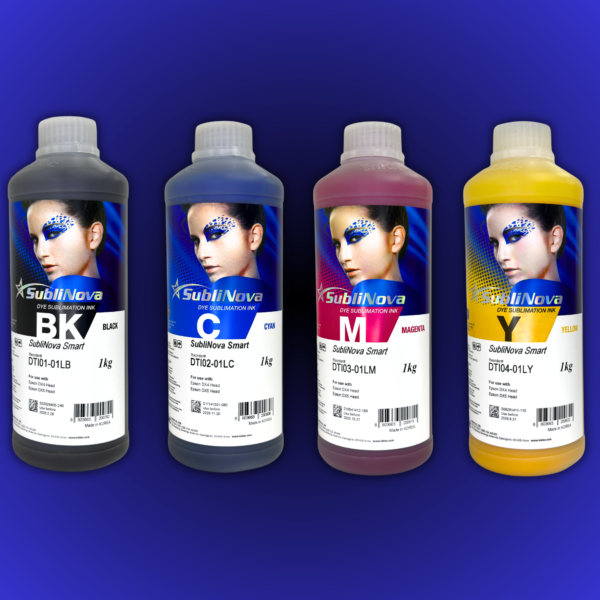 Комплект сублімаційного чорнила InkTec, серія: SubliNova Smart, 4 кольори (Black, Cyan, Magenta, Yellow) – 1л