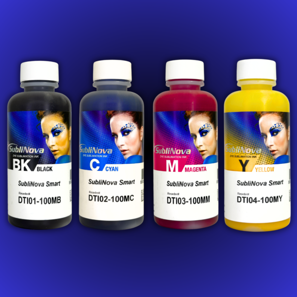 Комплект сублімаційного чорнила InkTec, серія: SubliNova Smart, 4 кольори (Black, Cyan, Magenta, Yellow) – 100мл