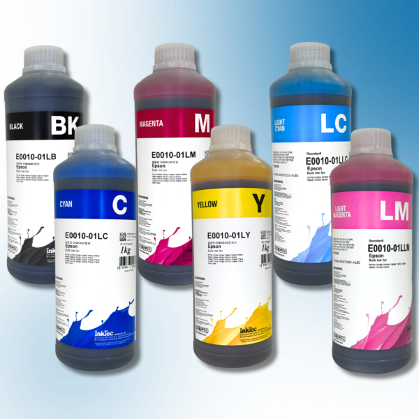Комплект водорозчинного чорнила InkTec для принтерів EPSON, серія E0010, 6 кольорів (Black, Cyan, Magenta, Yellow, Light Cyan, Light Magenta) – 1л