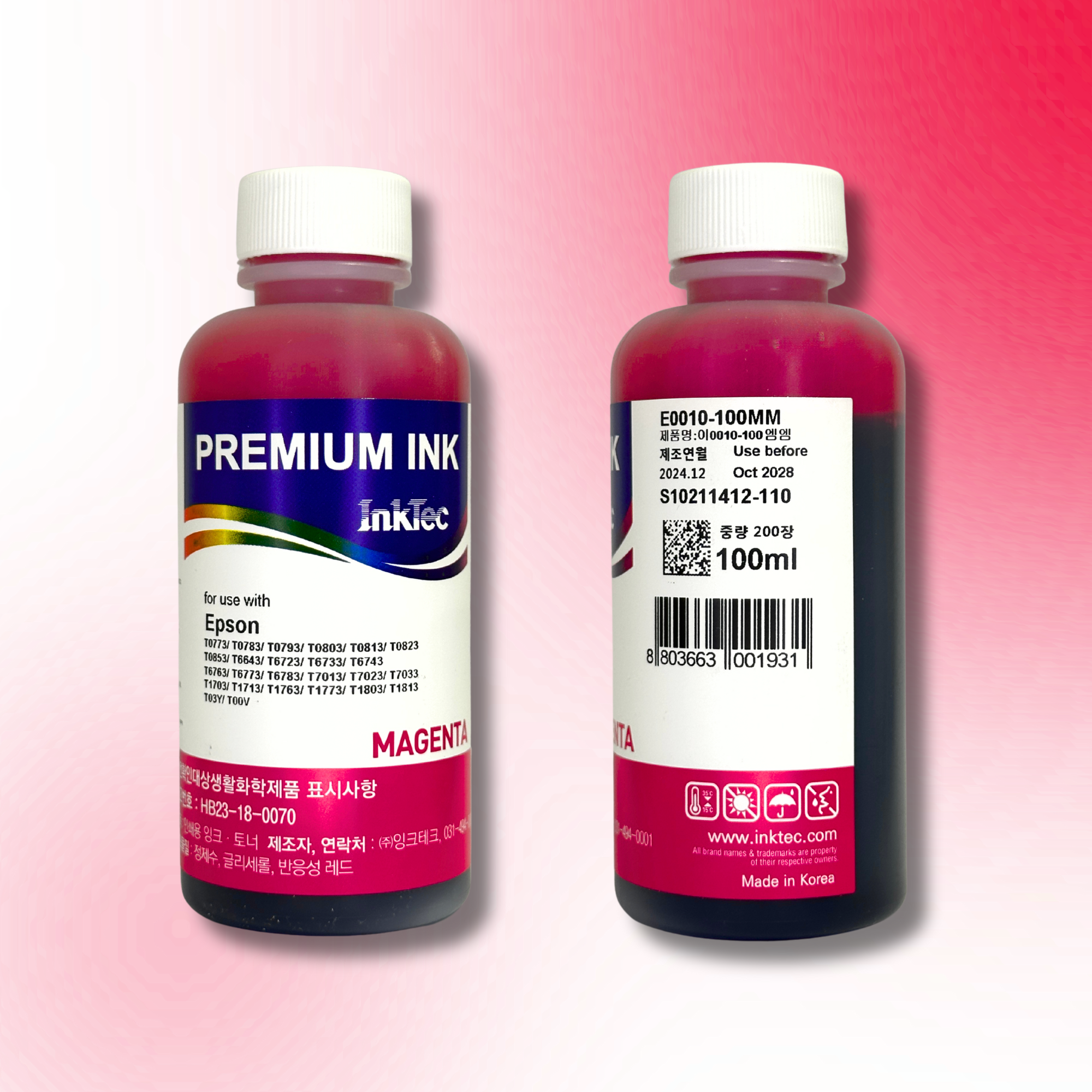 Водорозчинне чорнило InkTec, серія: E0010, для принтерів EPSON (Dye – MAGENTA – 100мл)