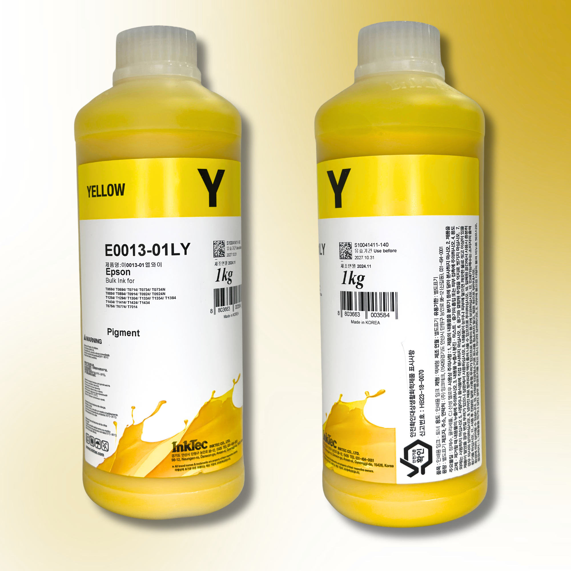 Пігментне чорнило InkTec, серія: E0013, для принтерів EPSON (Pigment – YELLOW – 1л)
