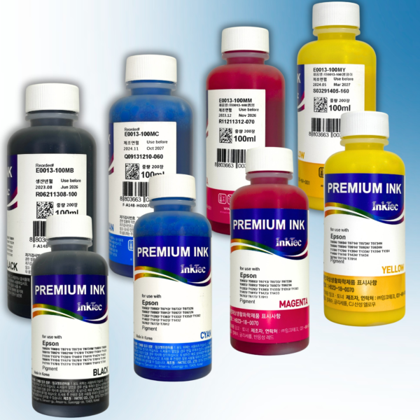 Комплект пігментного чорнила InkTec для принтерів EPSON, серія E0013, 4 кольори (Black, Cyan, Magenta, Yellow) – 100мл