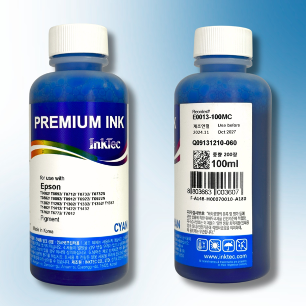Пігментне чорнило InkTec, серія: E0013, для принтерів EPSON (Pigment – CYAN – 100мл)