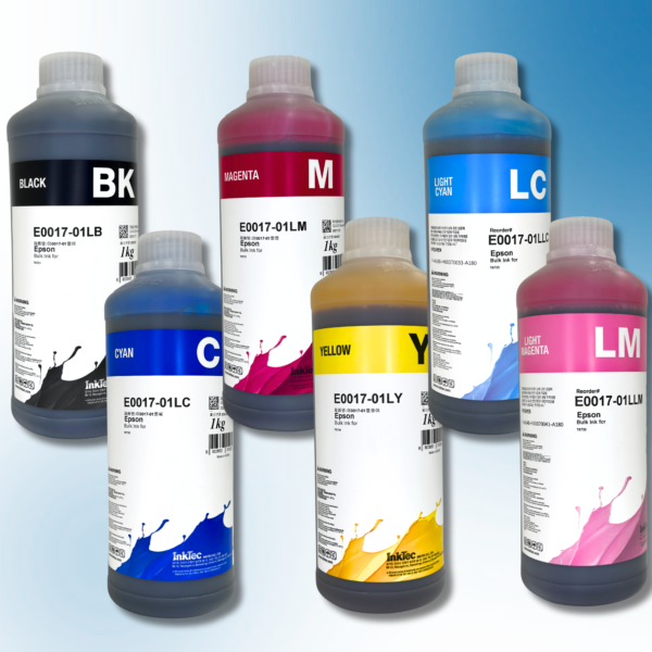 Комплект водорозчинного чорнила InkTec для принтерів EPSON, серія E0017, 6 кольорів (Black, Cyan, Magenta, Yellow, Light Cyan, Light Magenta) – 1л
