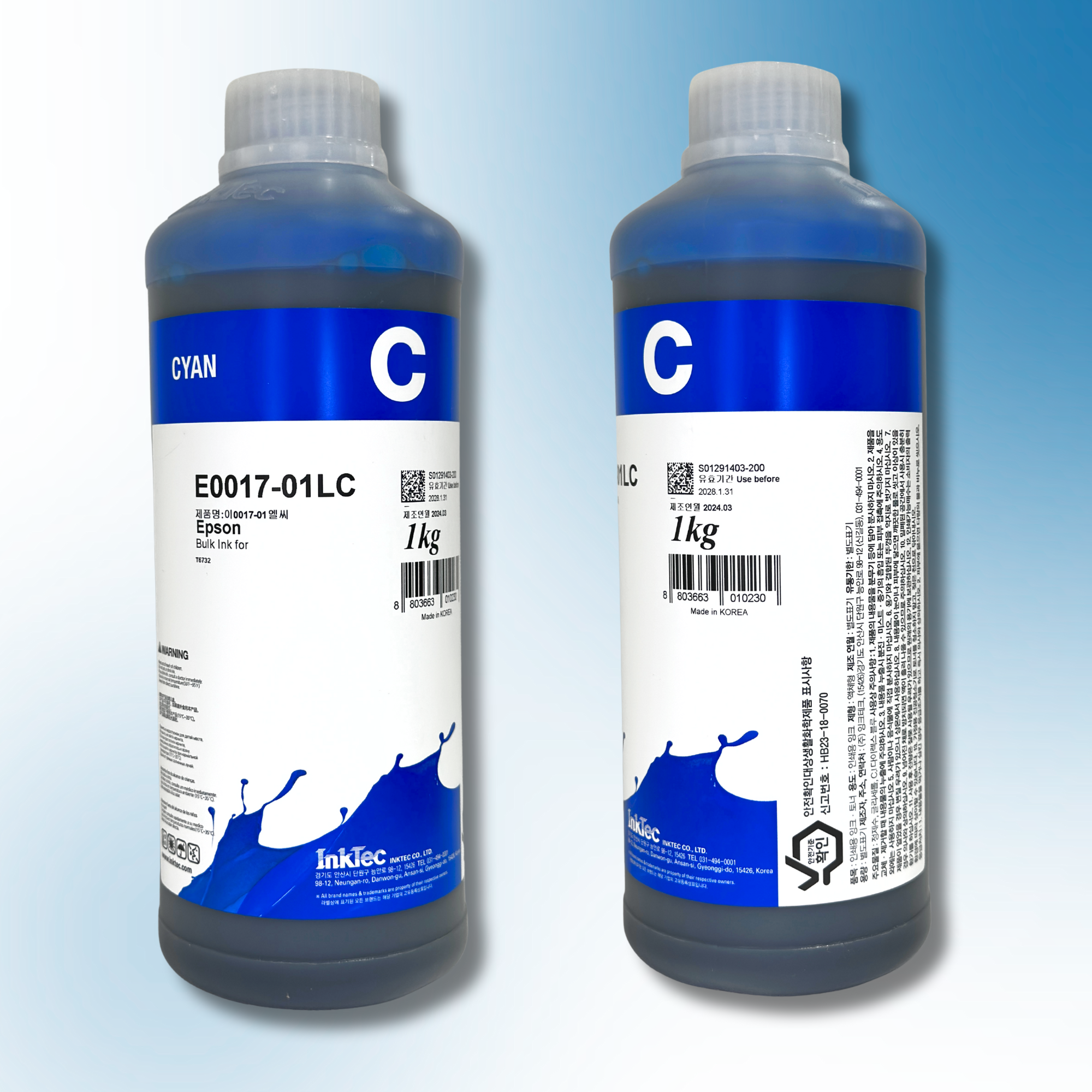 Водорозчинне чорнило InkTec, серія: E0017, для принтерів EPSON (Dye – CYAN – 1л)