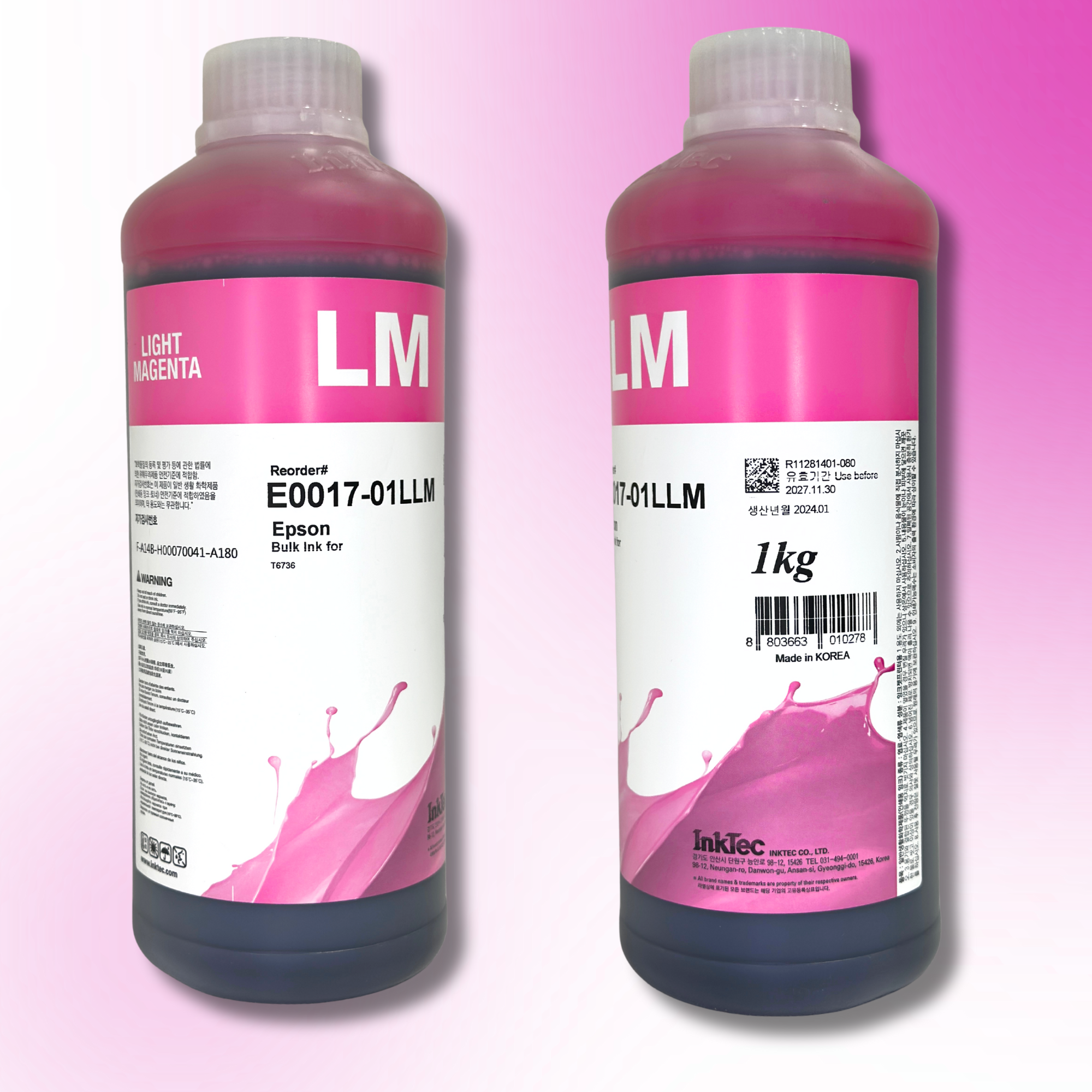 Водорозчинне чорнило InkTec, серія: E0017, для принтерів EPSON (Dye – LIGHT MAGENTA – 1л)