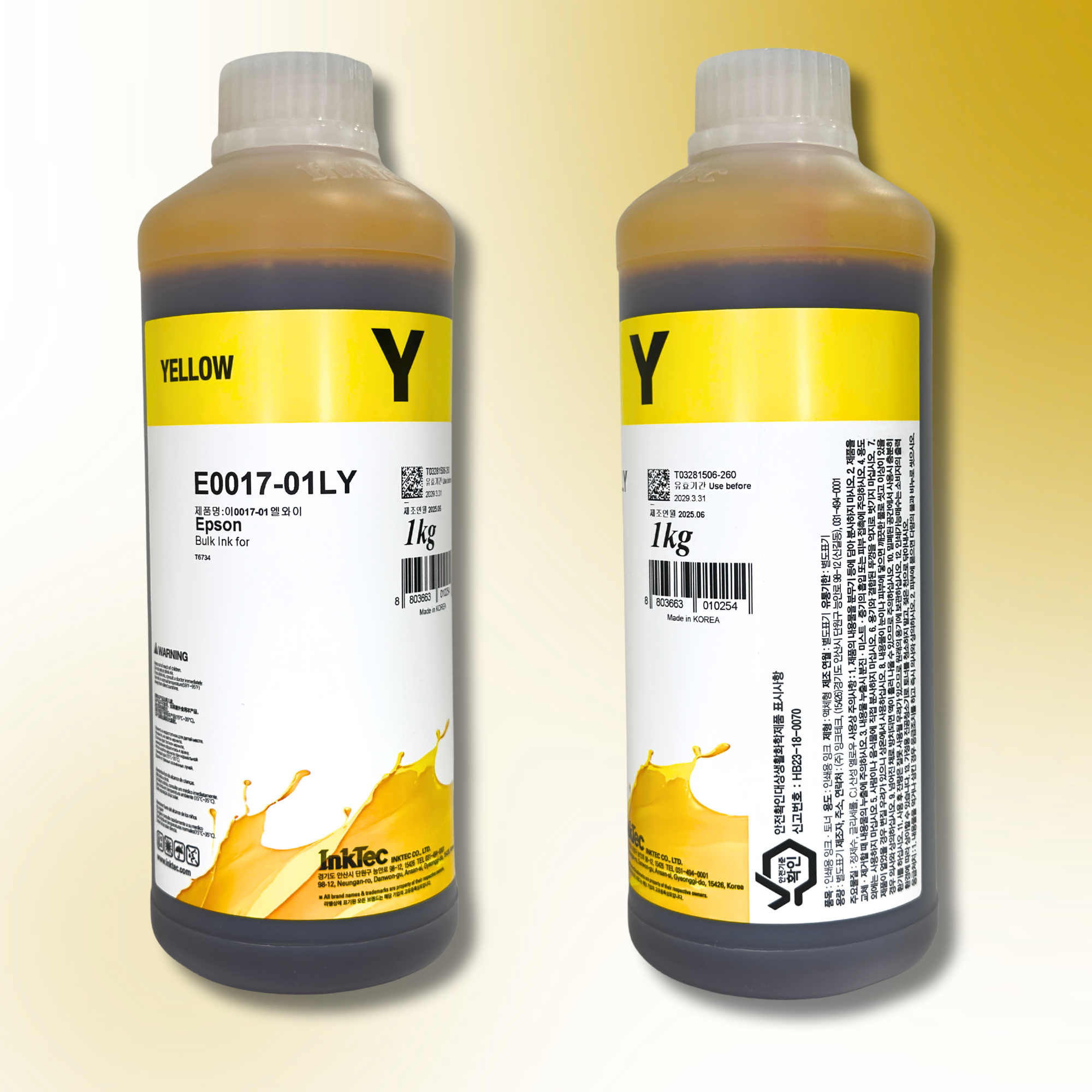 Водорозчинне чорнило InkTec, серія: E0017, для принтерів EPSON (Dye – YELLOW – 1л)