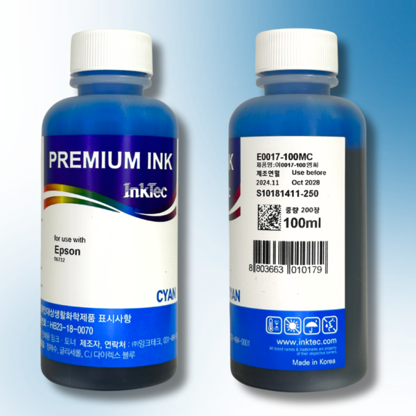 Водорозчинне чорнило InkTec, серія: E0017, для принтерів EPSON (Dye - CYAN - 100мл)