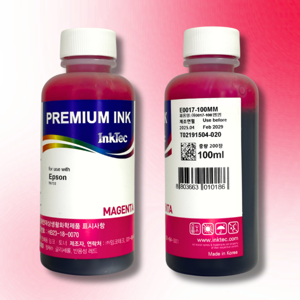 Водорозчинне чорнило InkTec, серія: E0017, для принтерів EPSON (Dye – MAGENTA – 100мл