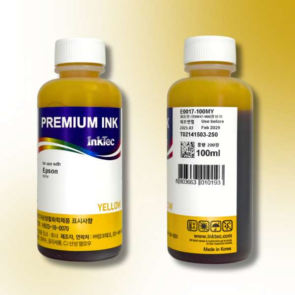 Водорозчинне чорнило InkTec, серія: E0017, для принтерів EPSON (Dye – YELLOW – 100мл)