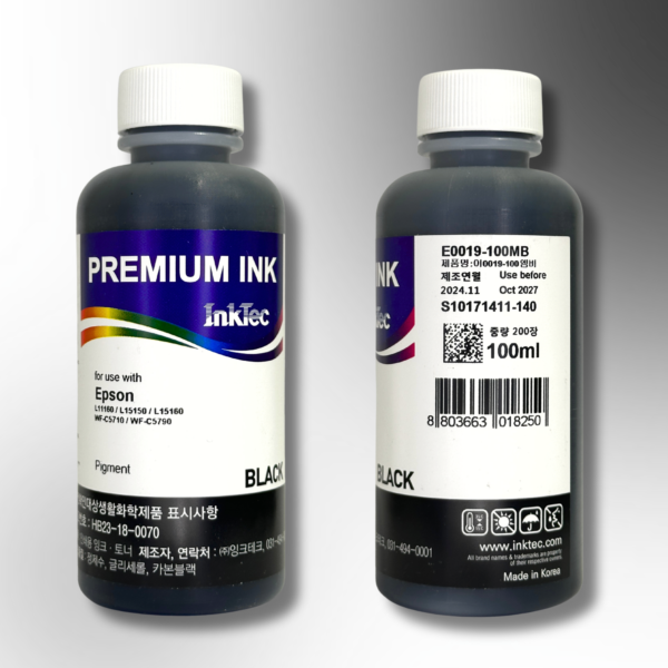 Пігментне чорнило InkTec, серія: E0019, для принтерів Epson (Pigment - Black - 100мл)