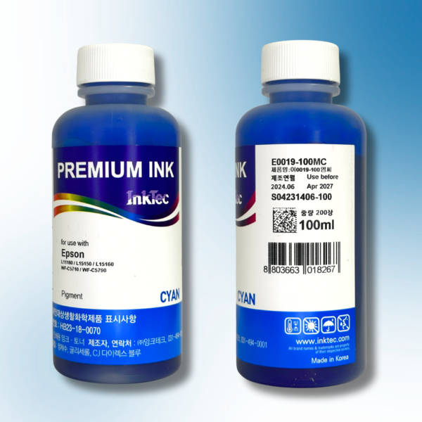 Пігментне чорнило InkTec, серія: E0019, для принтерів Epson (Pigment - CYAN - 100мл)