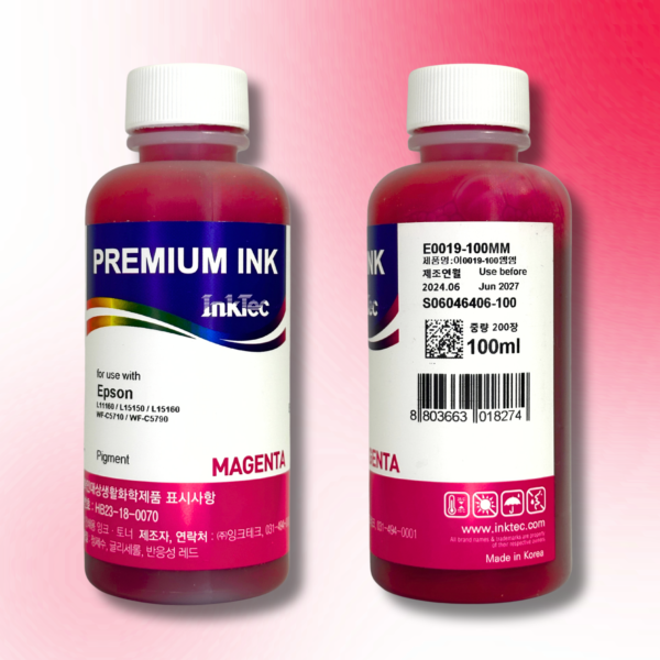 Пігментне чорнило InkTec, серія: E0019, для принтерів Epson (Pigment - MAGENTA - 1л)