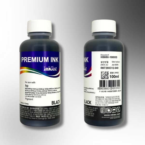 Пігментне чорнило InkTec, серія: H5088, для принтерів Hewlett-Packard (Pigment - BLACK - 100мл)