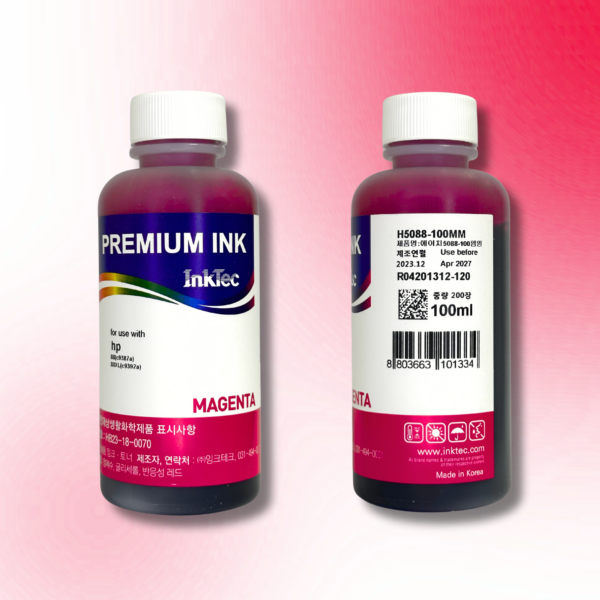 Водорозчинне чорнило InkTec, серія: H5088, для принтерів Hewlett-Packard (Dye - MAGENTA - 100мл)