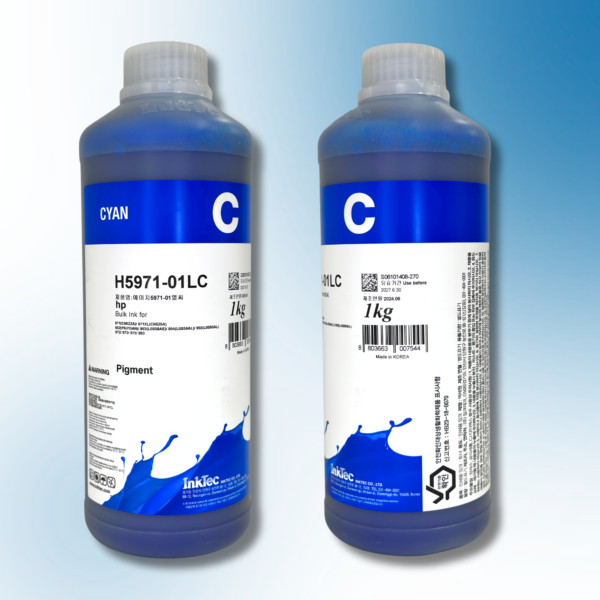 Пігментне чорнило InkTec, серія: H5971, для принтерів Hewlett-Packard (Pigment - CYAN - 1л)