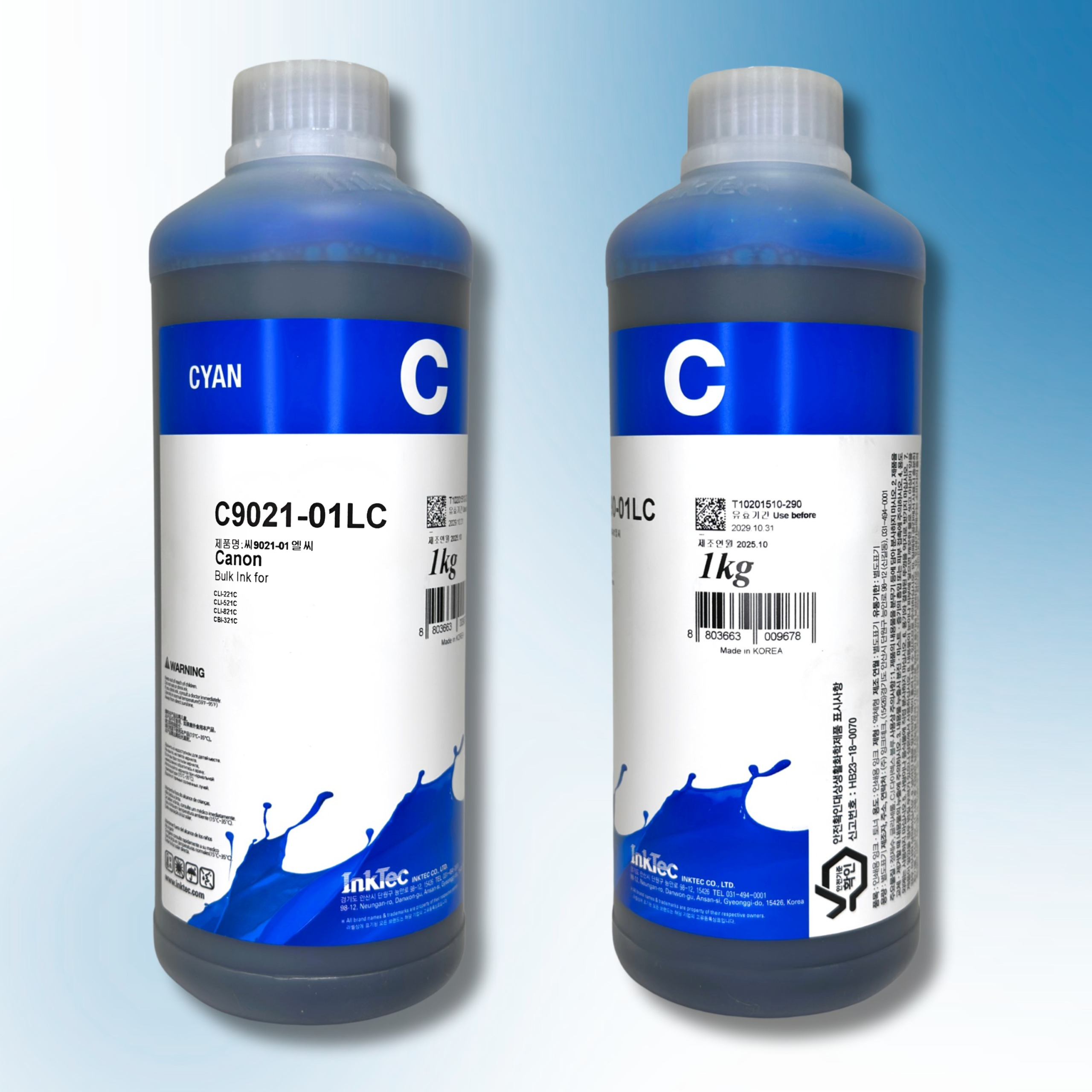Водорозчинне чорнило InkTec, серія: C9021, для принтерів Canon (Dye - CYAN - 1л)