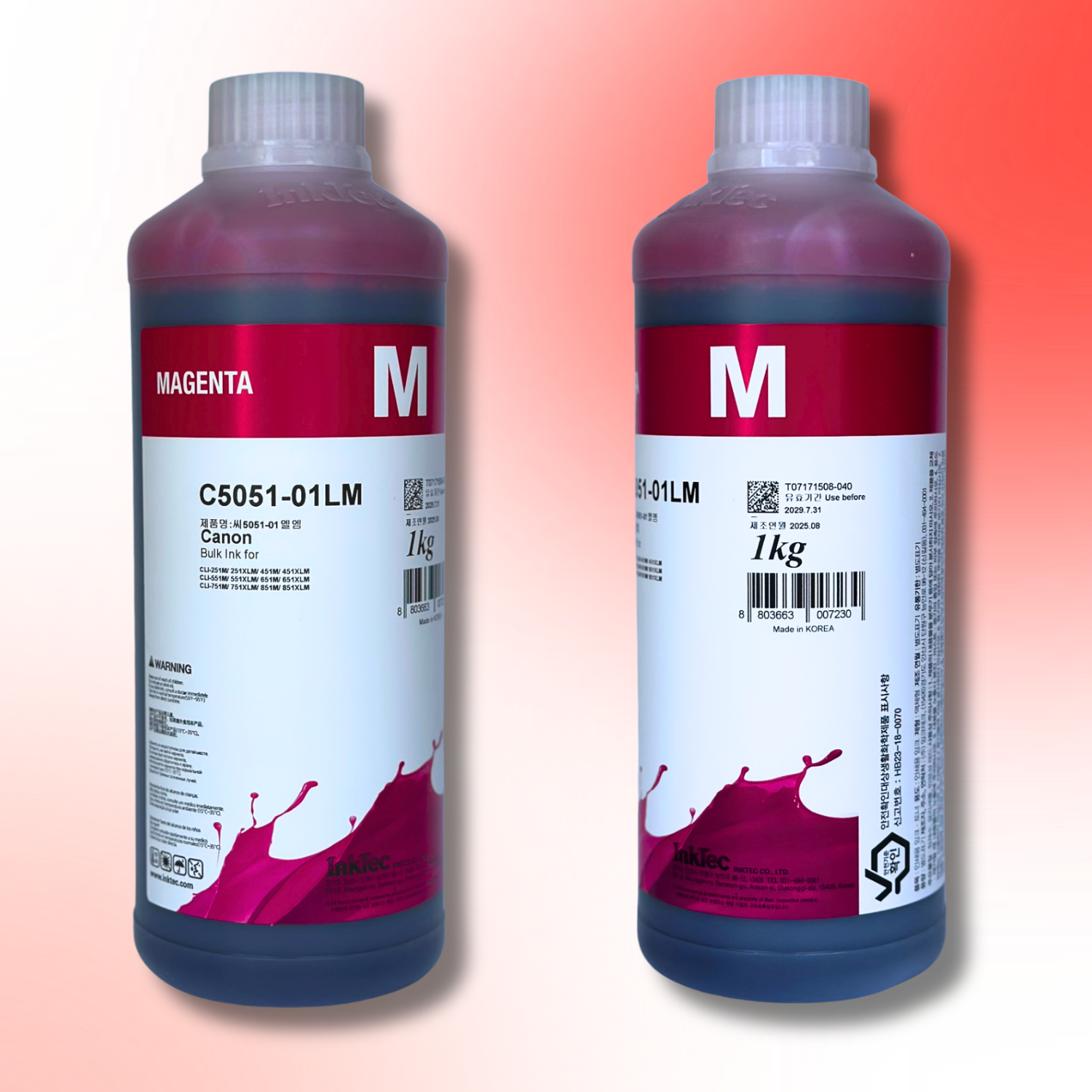 Водорозчинне чорнило InkTec, серія: C5051, для принтерів Canon (Dye – MAGENTA – 1л)