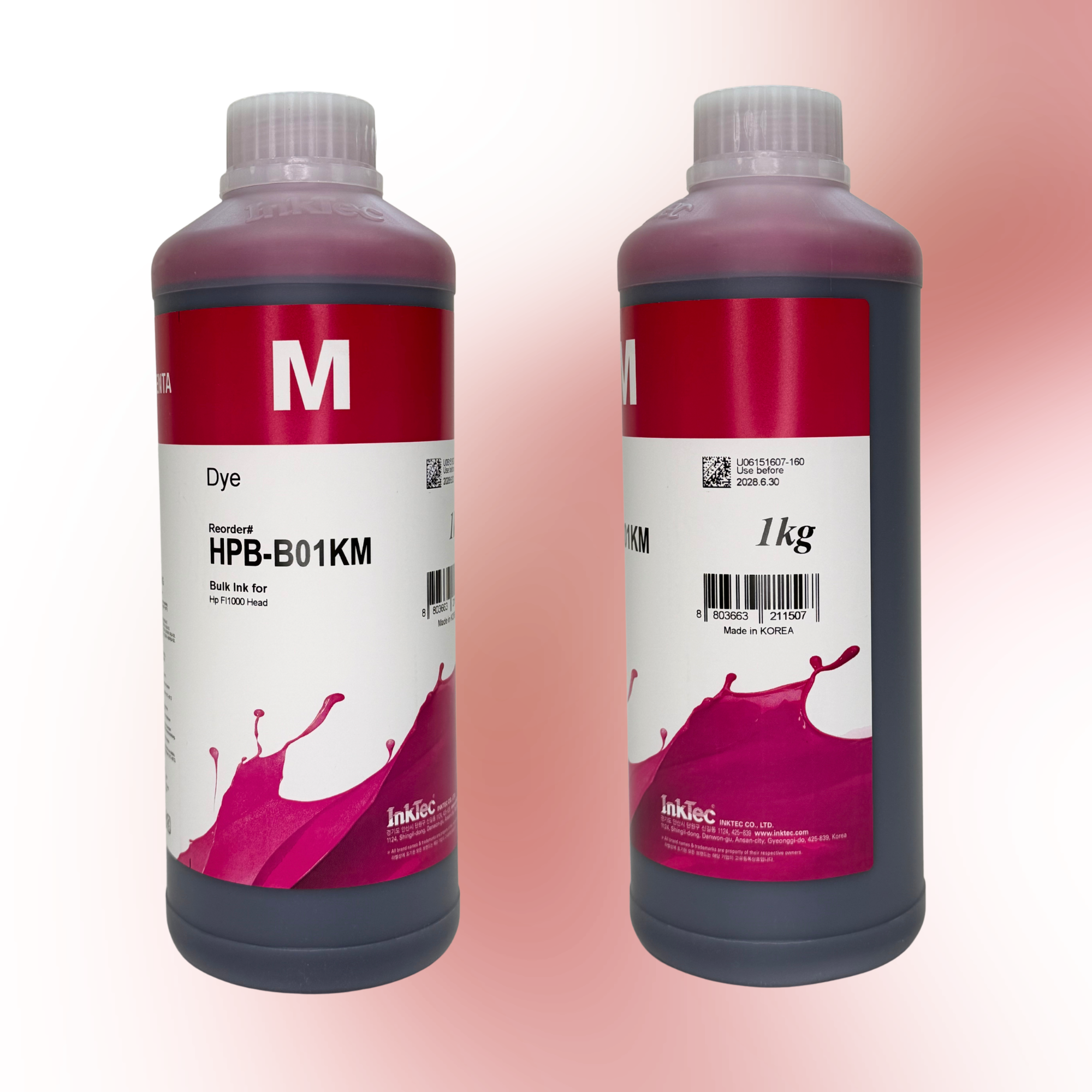 Водорозчинне чорнило InkTec, серія: HPB-B01K, для принтерів HP FI-1000 (Dye – MAGENTA – 1л)